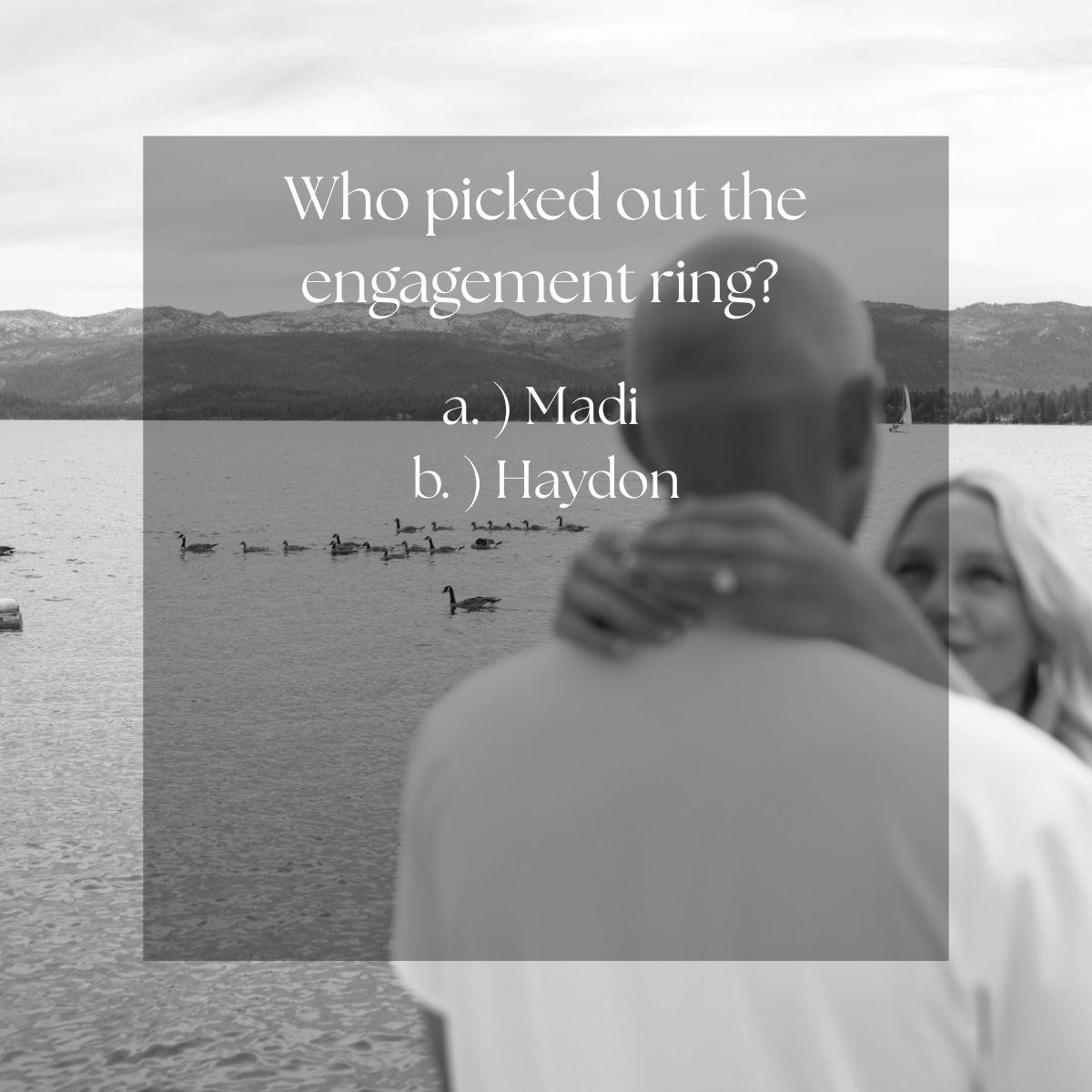 b. ) Haydon. He designed it completely on his own, using just a few photos that Madi’s friend from PA school shared with him.