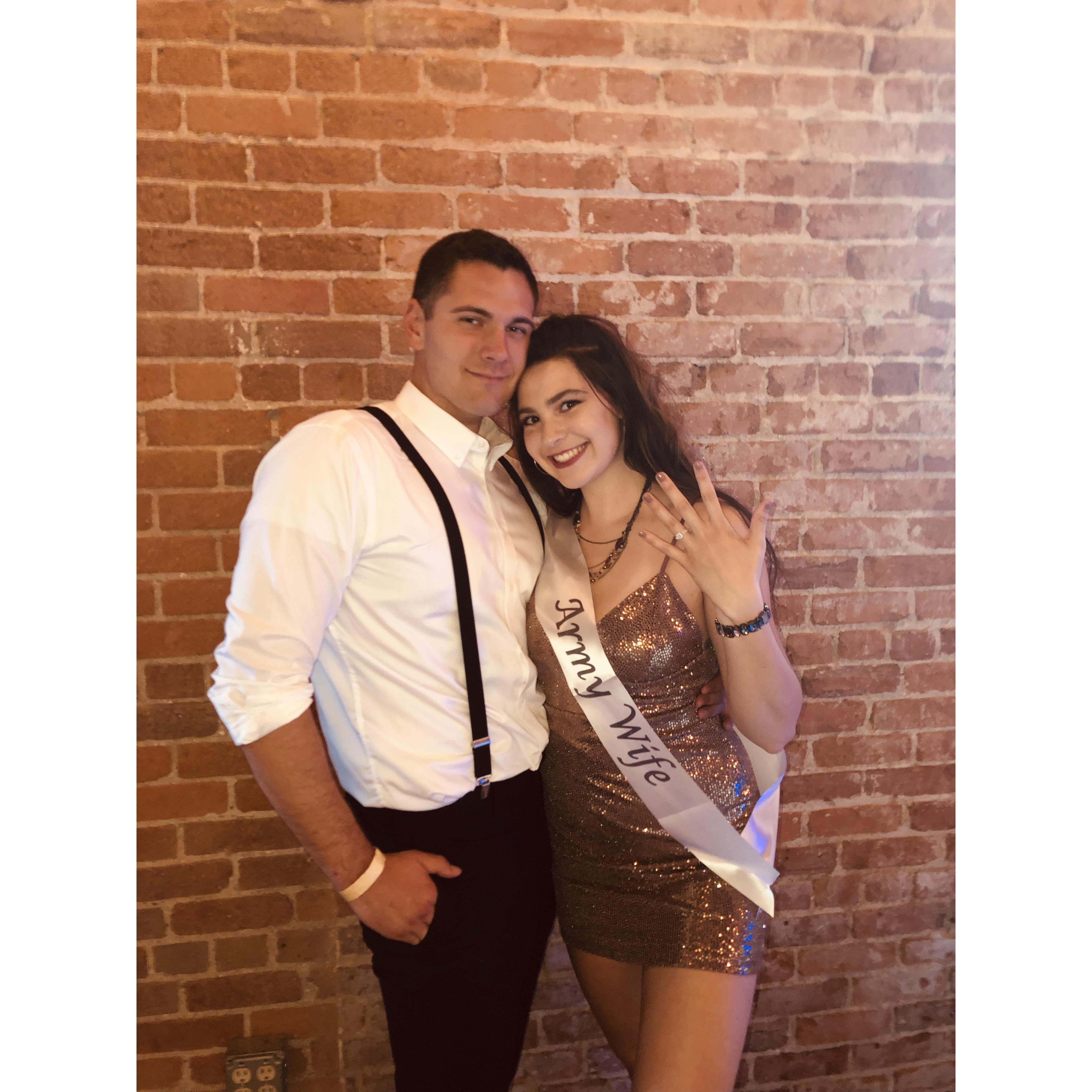 Alpha Xi Delta's Pink Rose formal 2019. Ariel won the award of "most likely to be an Army wife"