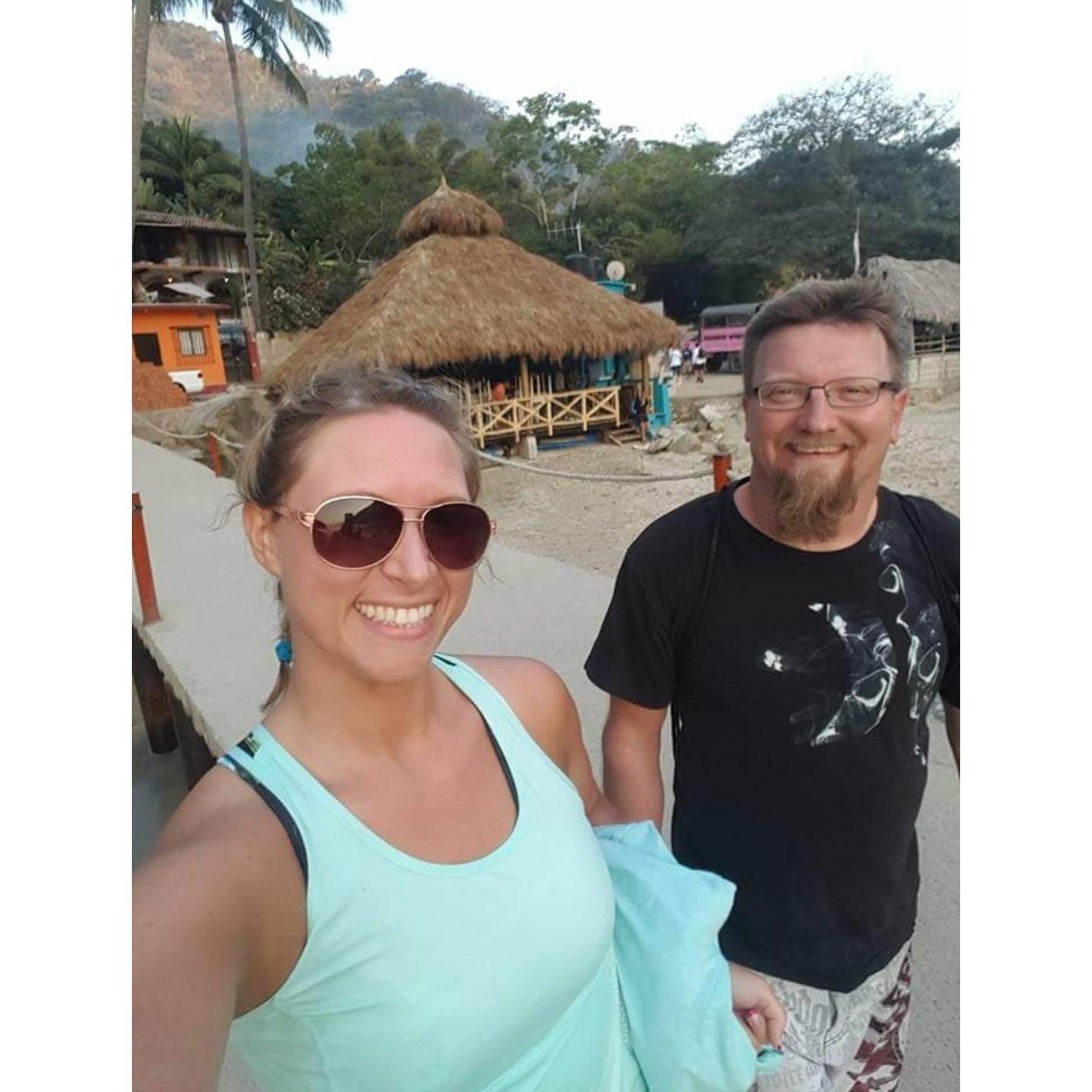 Our first vacation as a couple. Puerto Vallarta, Mexico 2017. This was taken after a day of ziplining adventures!