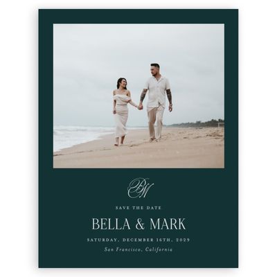 Dark Emerald, Green Wedding Digital Save the Date - Kennedy Portrait