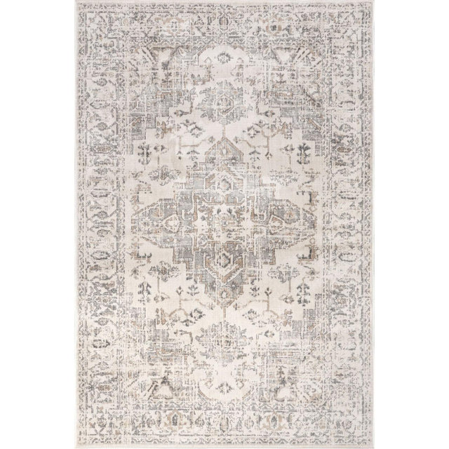 Nuloom Lilibet Traditional Medallion Area Rug, 5' 3" x 8', Grey