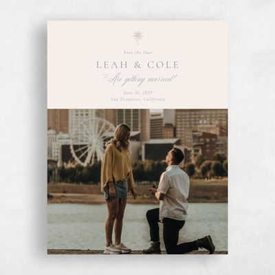 Linen, Beige Wedding Save the Date - Océan Photo