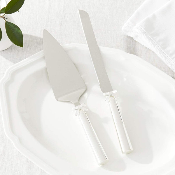 Kate Spade New York Grace Avenue 2-Piece Dessert Set, 1.45 LB, Metallic, Silver Plated