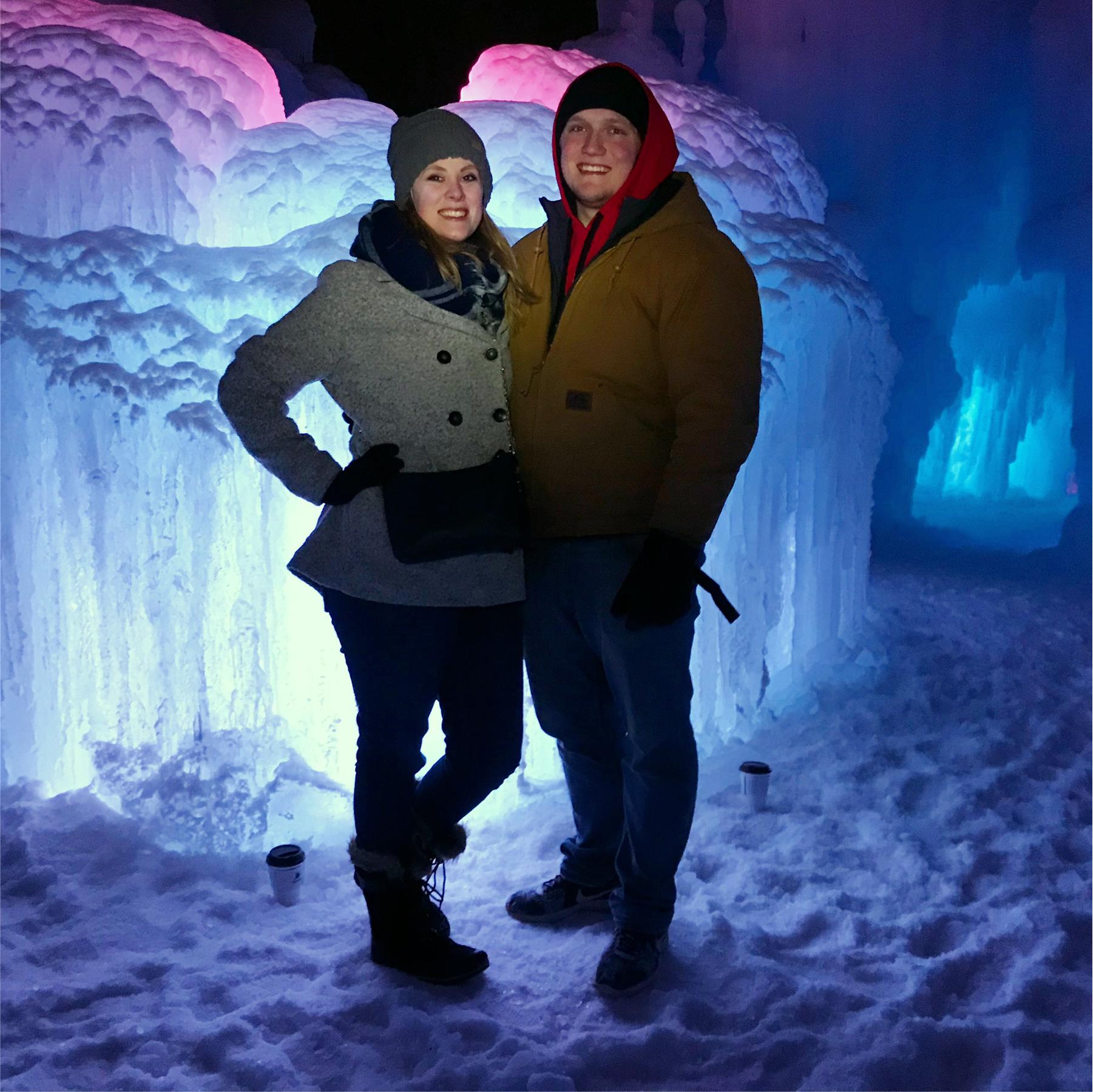 Our 2nd date! Exploring Ice Castles in January in Excelsior MN.