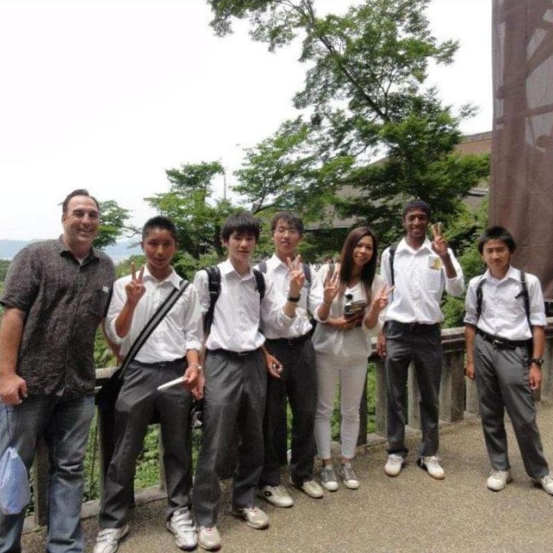Meeting school kids in Kyoto. Japan 2012.