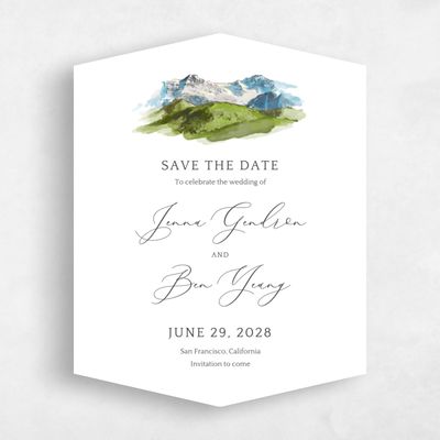 White Diamond Wedding Save the Date - Mirador Portrait