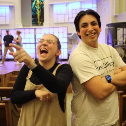 Just another picture of Aidan paying attention and Naomi laughing at something in the distance.