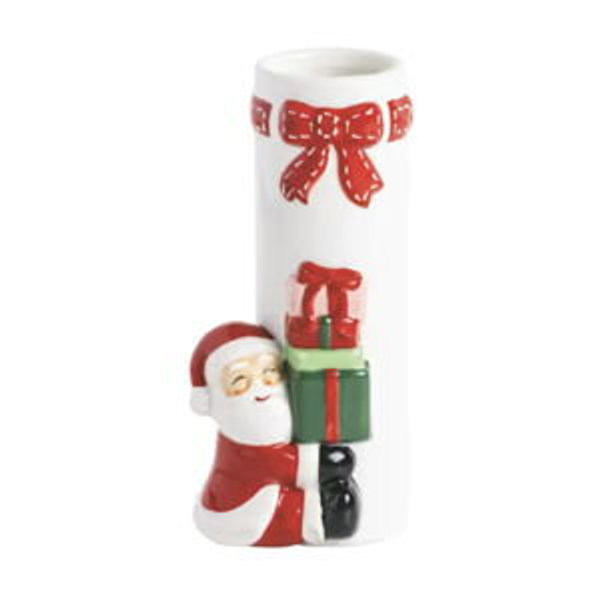 Santa Red Bow Stem Vase