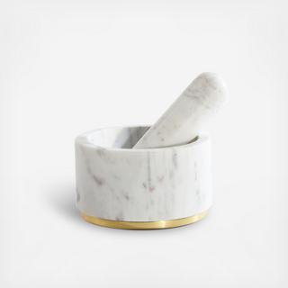 Mara Marble & Brass Mortar & Pestle