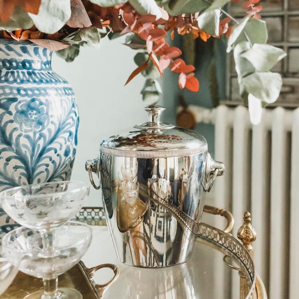 Silver Ice Bucket with Cover
