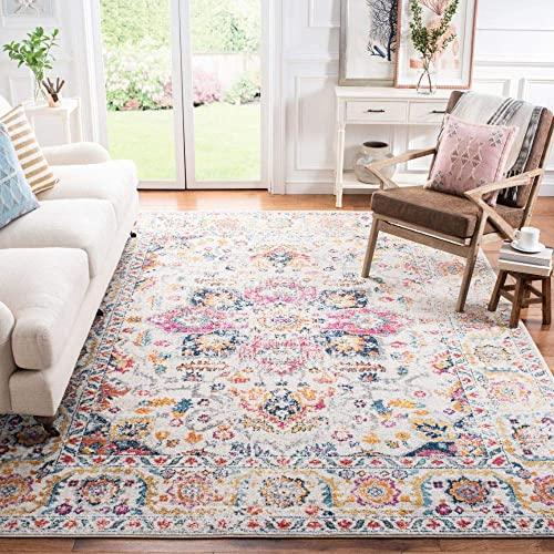 Safavieh Madison Collection MAD603R Vintage Medallion Distressed Area Rug, 8' x 10', Fuchsia/Ivory