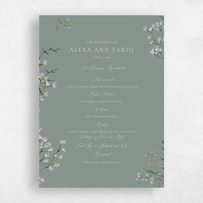 Deep Sage, Green Wedding Program - Sweetbay