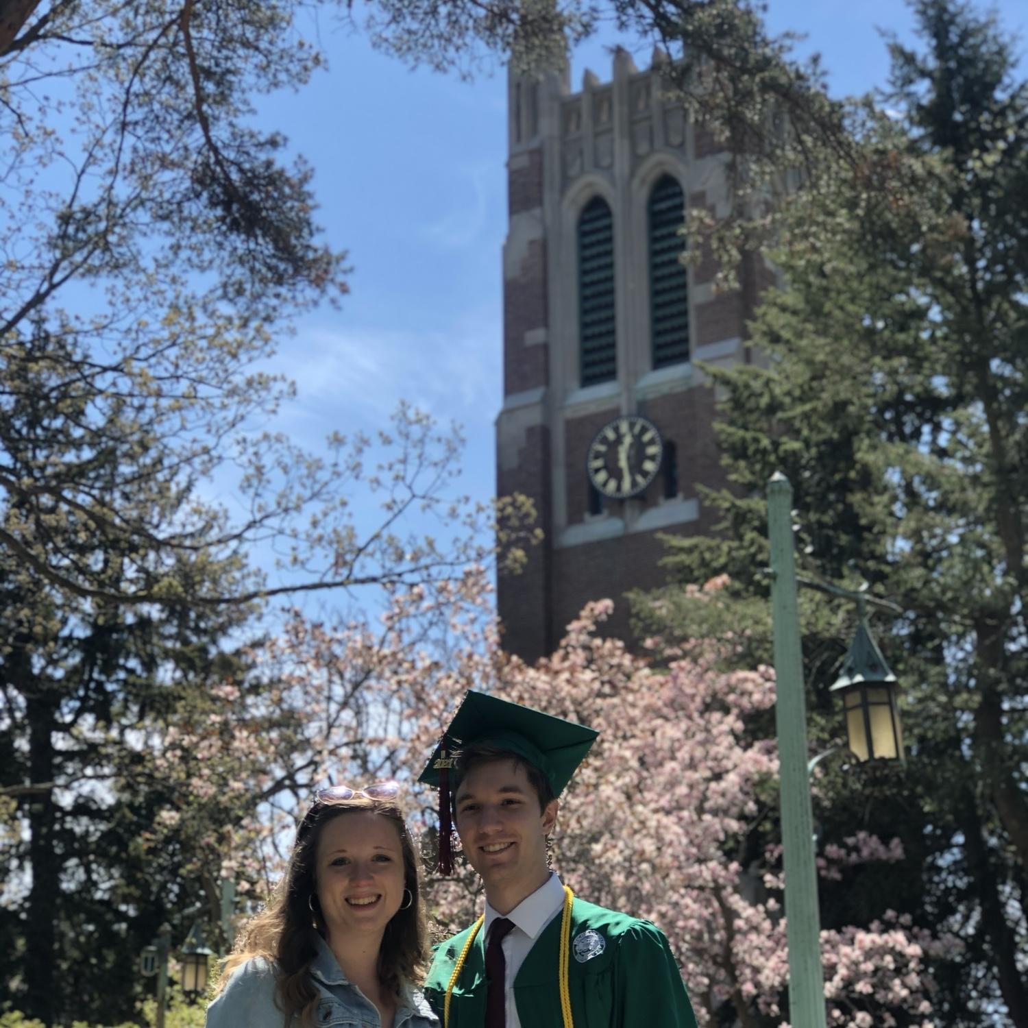 Ian graduated from MSU in 2021, and Maddie was there to celebrate with him.