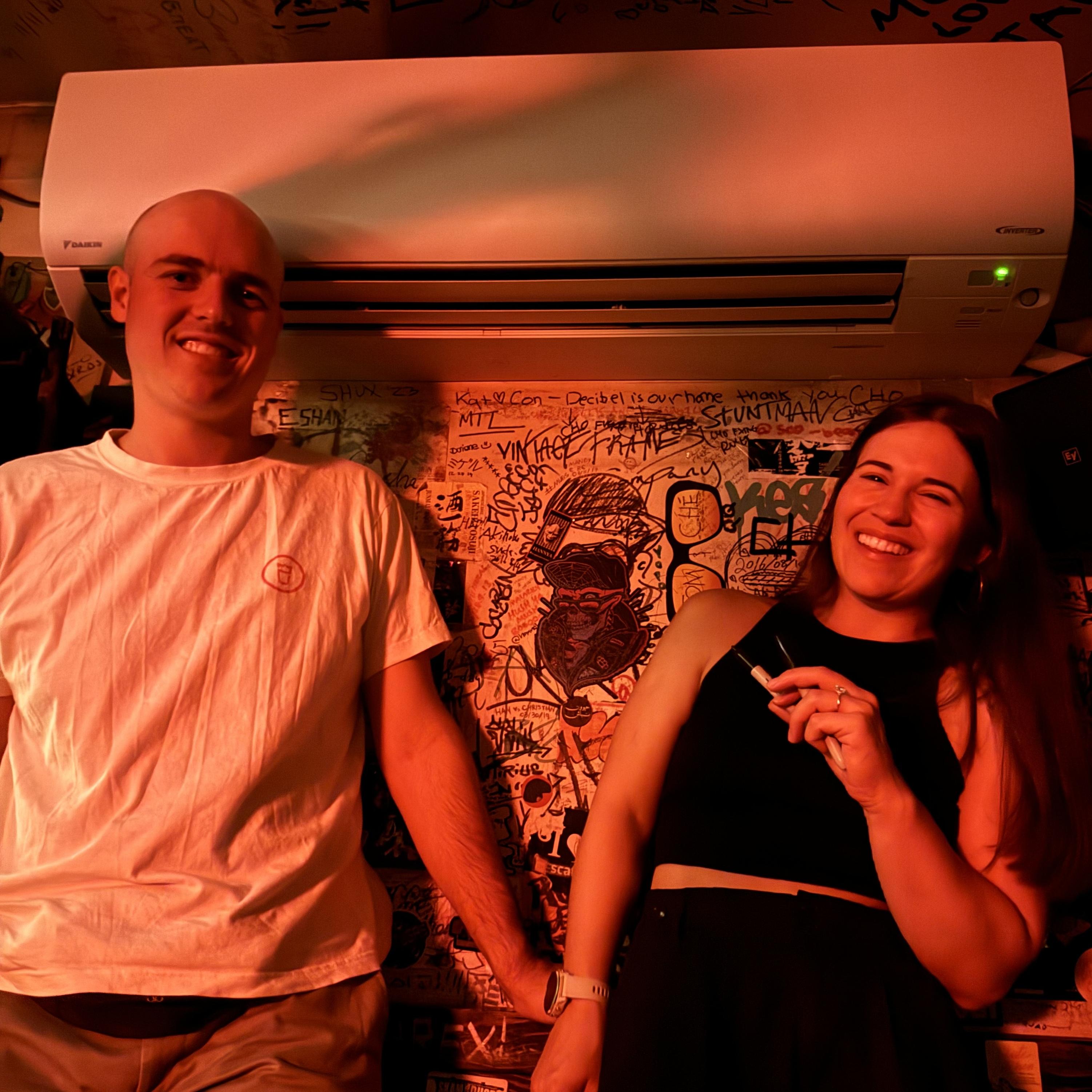 signed the wall of Sake Bar Decibel the night of our engagement!