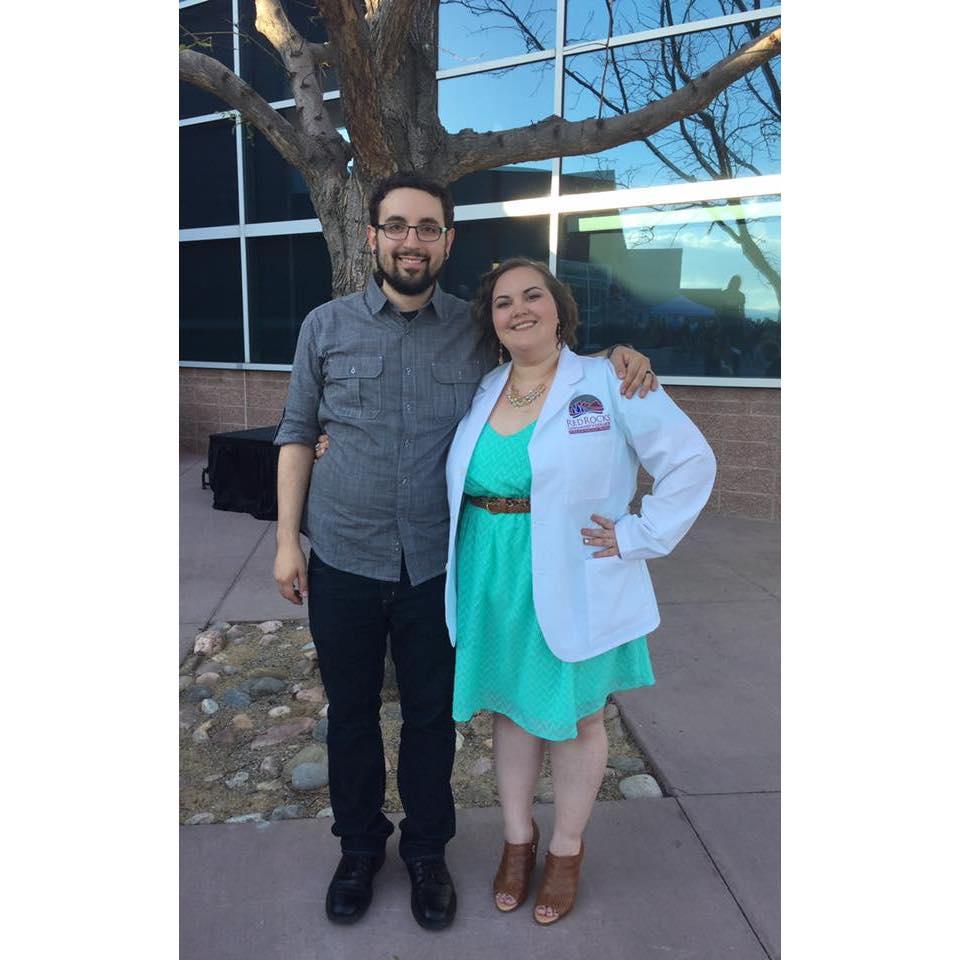 Chelsea's white coat ceremony during graduate school 2017