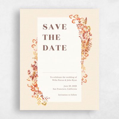 Cream, White Wedding Save the Date - Gramercy Corner