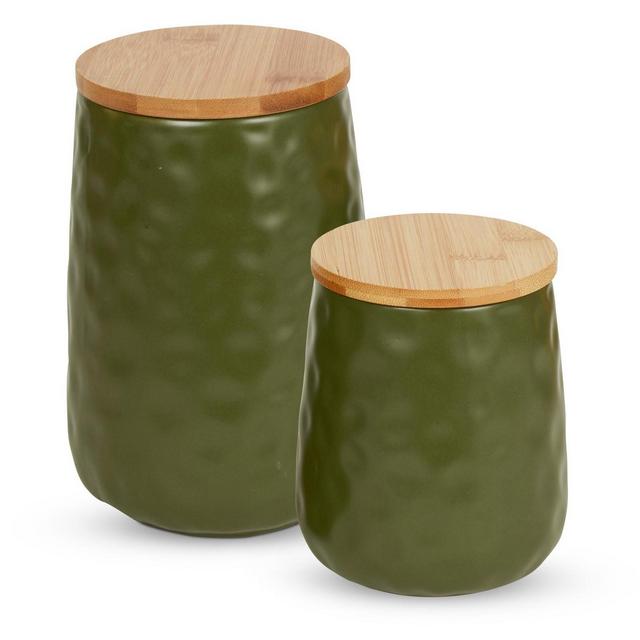 Design Imports Sage Matte Dimple Texture Ceramic Canister Set/2