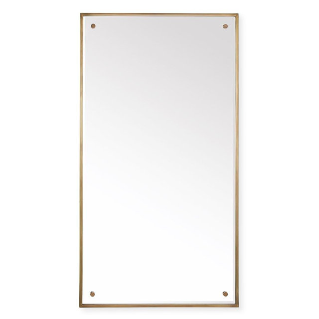 Gramercy Narrow Rectangular Mirror, 26" X 48", Antique Brass