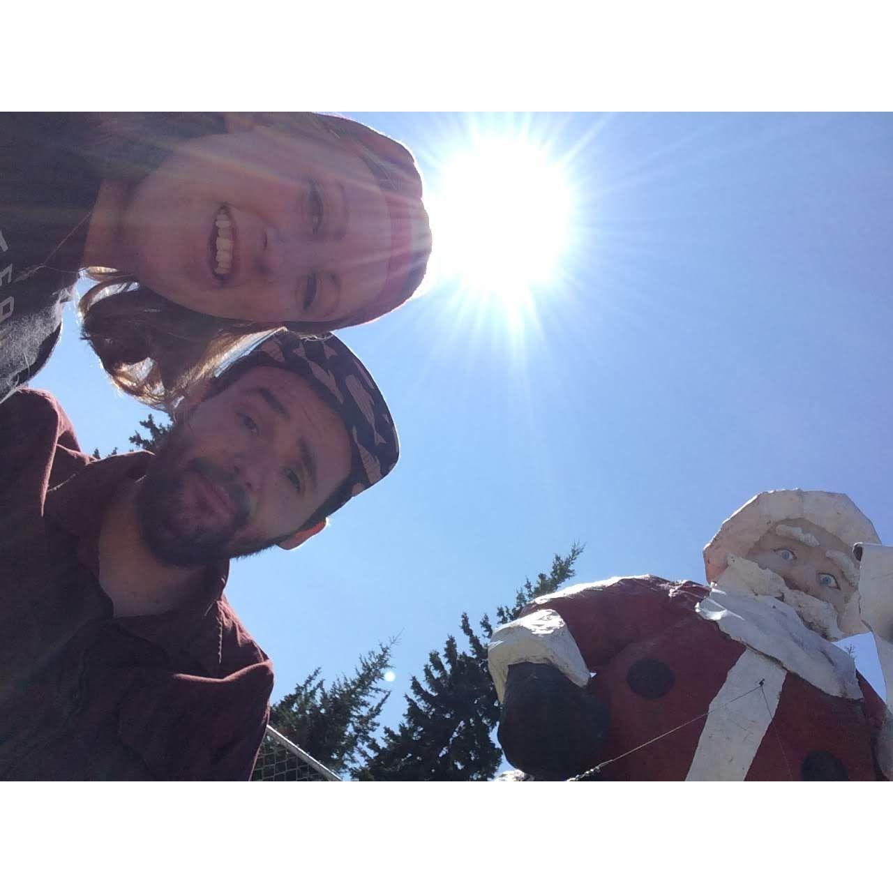 Visiting the big Santa at North Pole, Alaska.