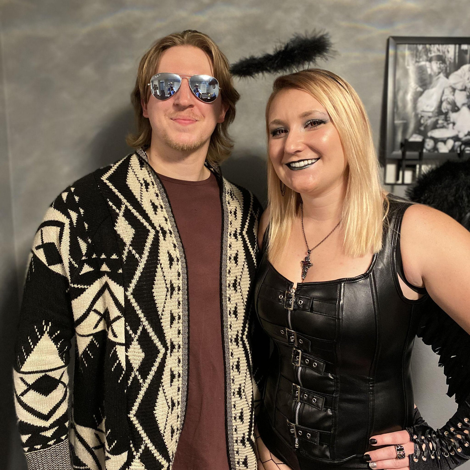 Our 1st Halloween Party as "The Dude" and a dark angel.