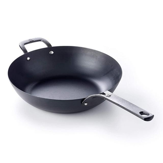 BK Black Carbon Steel Wok, 12"