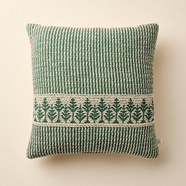 16"x16" Tree Icon Square Toss Pillow Green - Hearth & Hand™ with Magnolia