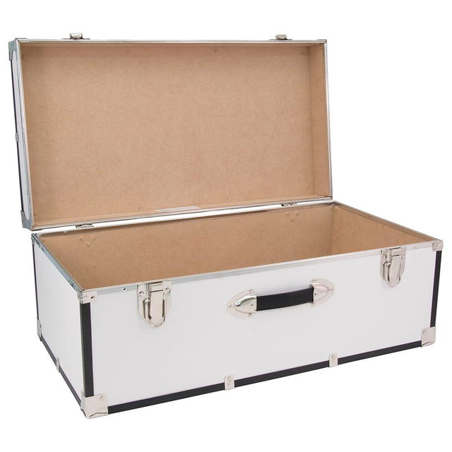 Seward Basic Wood And Metal Trunk With White Finish SWD6114-01
