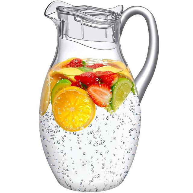Amazing Abby - Bubbly Grand - Acrylic Pitcher (96 oz), Clear Plastic Water Pitcher with Lid, Fridge Jug, BPA-Free, Shatter-Proof, Great for Iced Tea, Sangria, Lemonade, Juice, Milk, and More