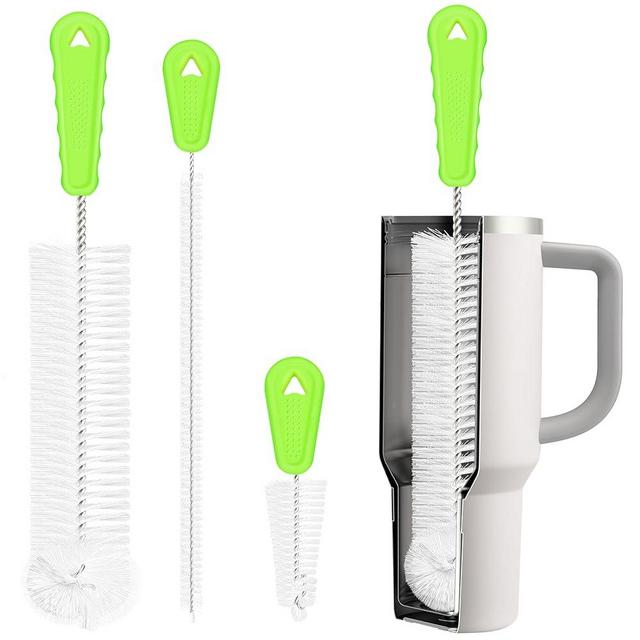 Rnoafmu Bottle Brush Cleaner Set of 3, Long Handle Water Bottle & Straw Cleaner Brushes for Washing Tumblers, Baby Bottles, Cup Lid Cleaning Brush