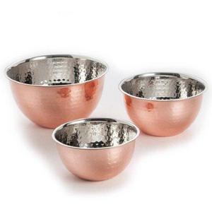 CookPro 358-360 Professional Hammered Copper Mixing Bowls