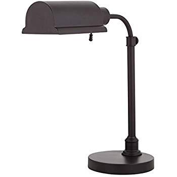 Rivet Pike Factory Industrial Table Lamp, 18"H, With Bulb, Bronze Shade - AF43822BZ
