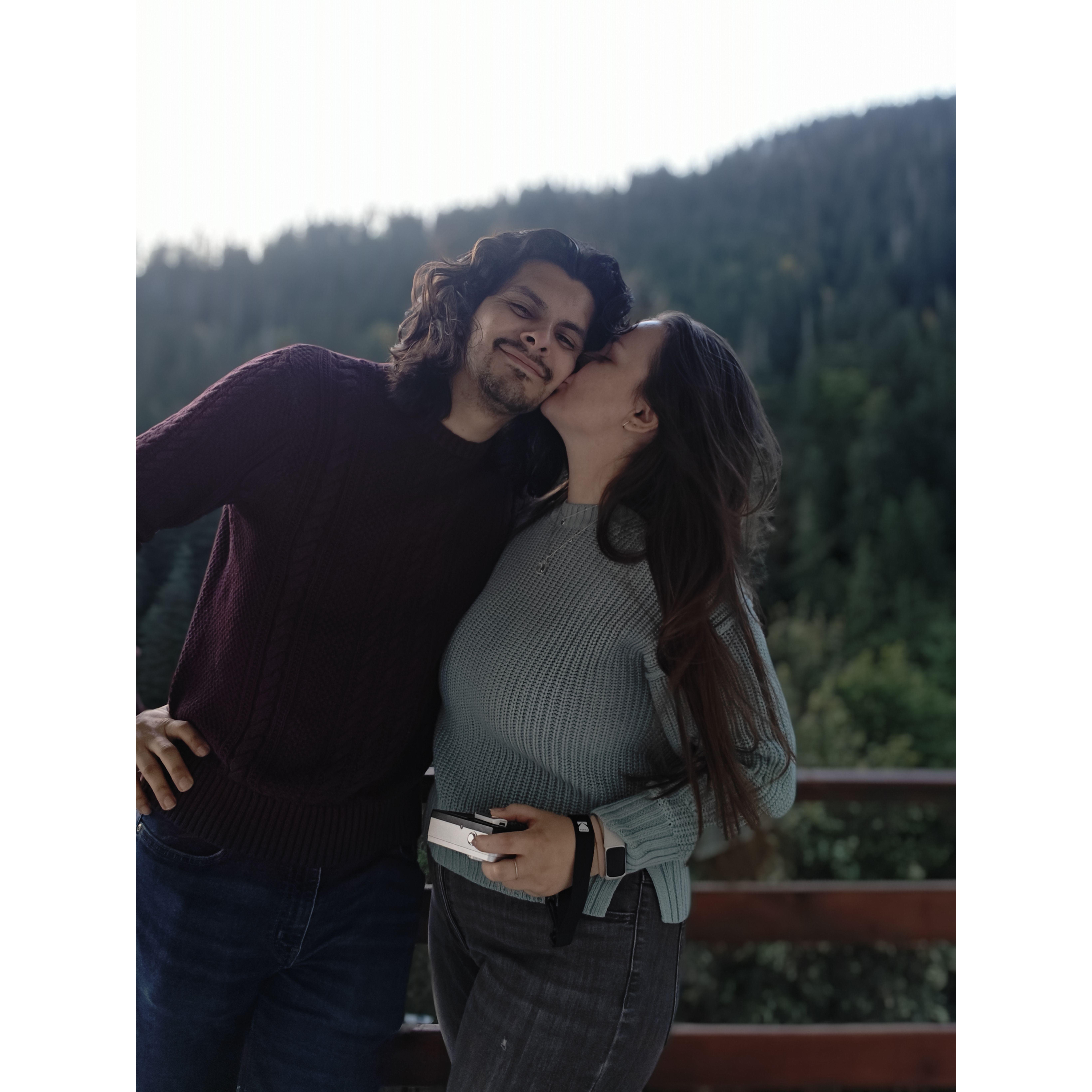 In a quiet moment at Balea Cascada located along the legendary Romanian Transfagarasan, Malina set up her tripod to take some pictures of the gorgeous surroundings on their hotel room's balcony. This was one of them.