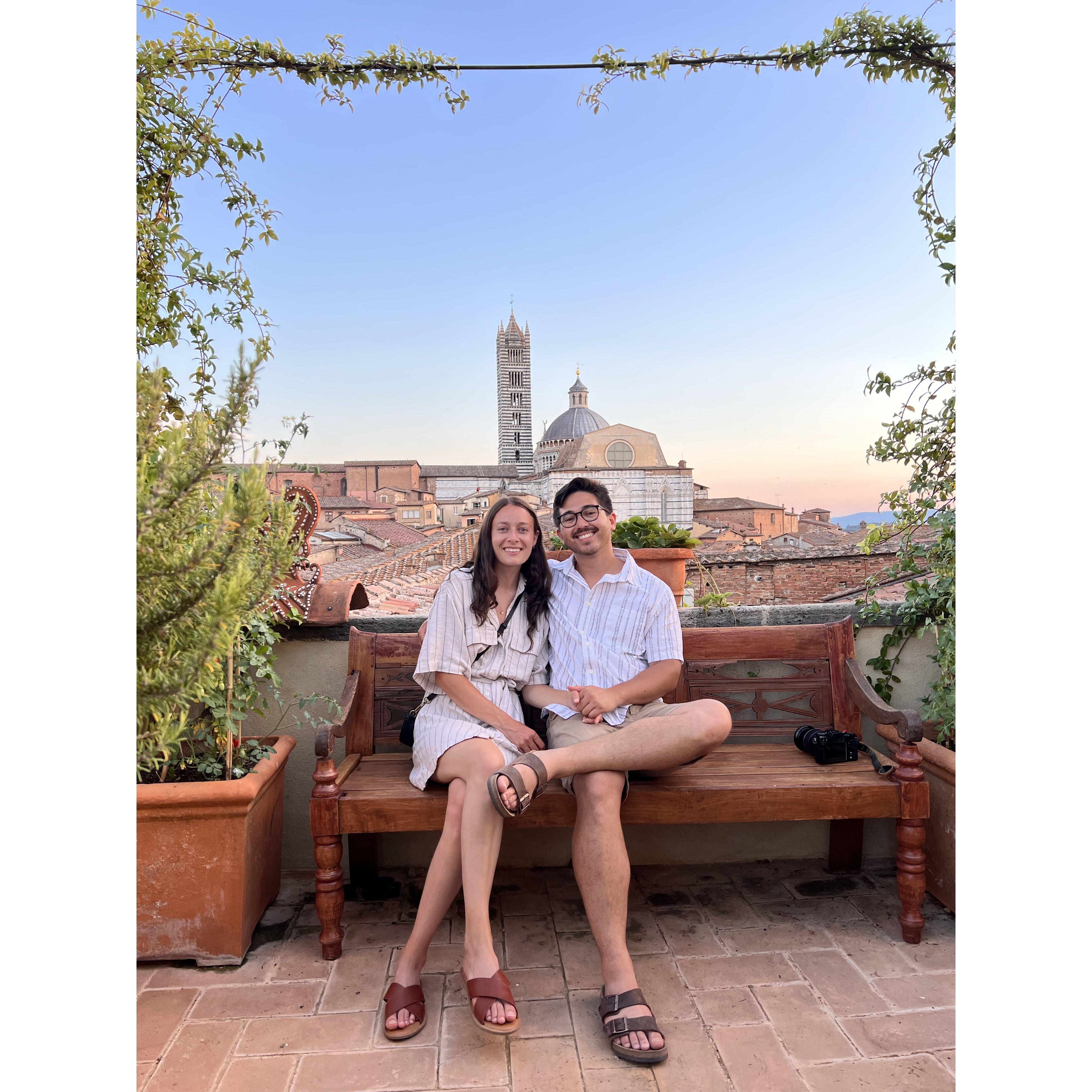 Our rooftop balcony in Italy