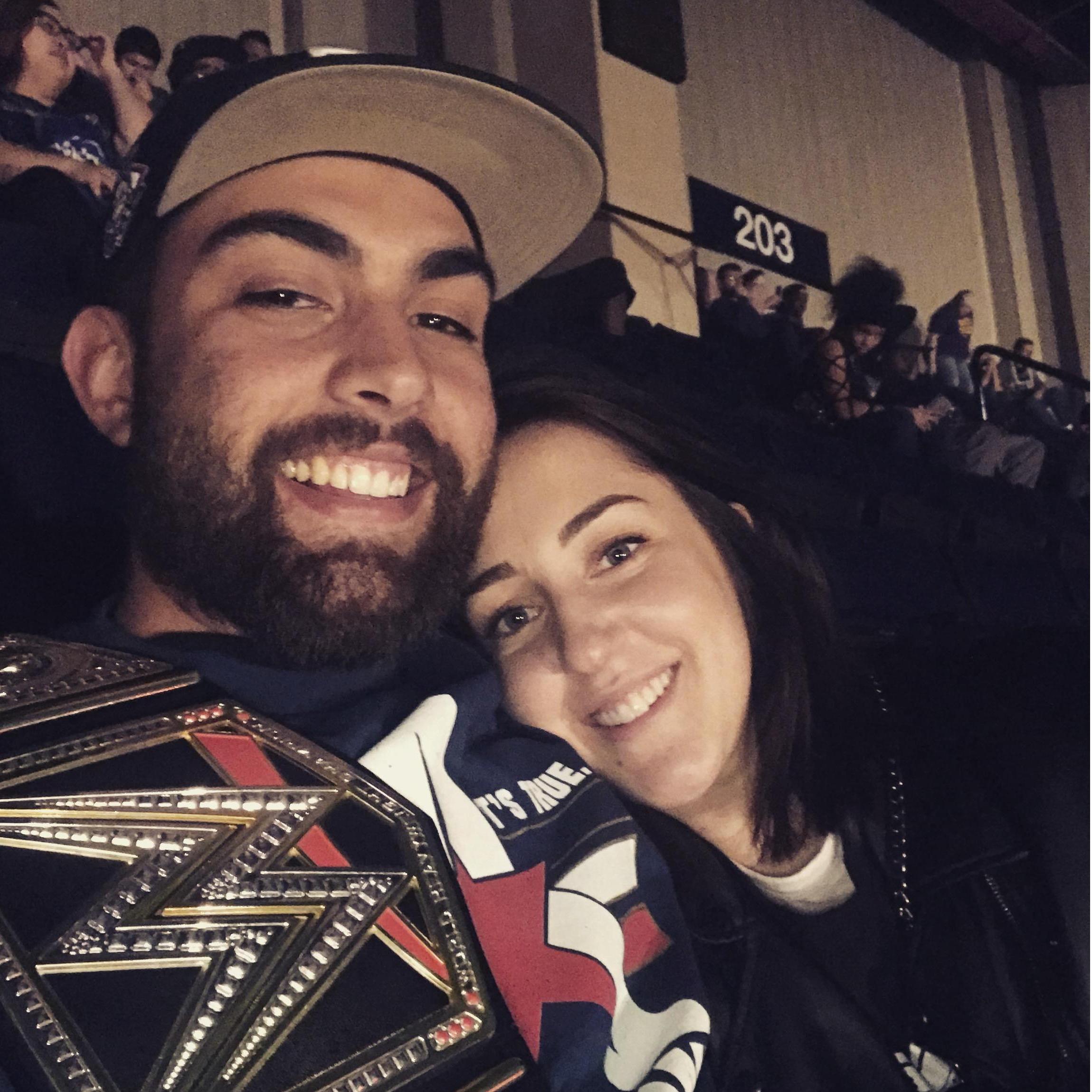 This was during our first month of dating! We went to WWE Tables, Ladders, & Chairs.