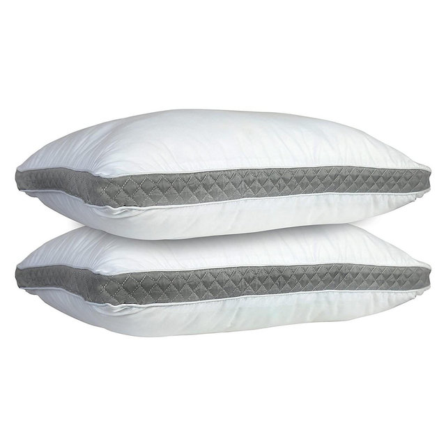 Lux Decor Collection Gusseted Bed Pillows Set of 2 - Gray, King