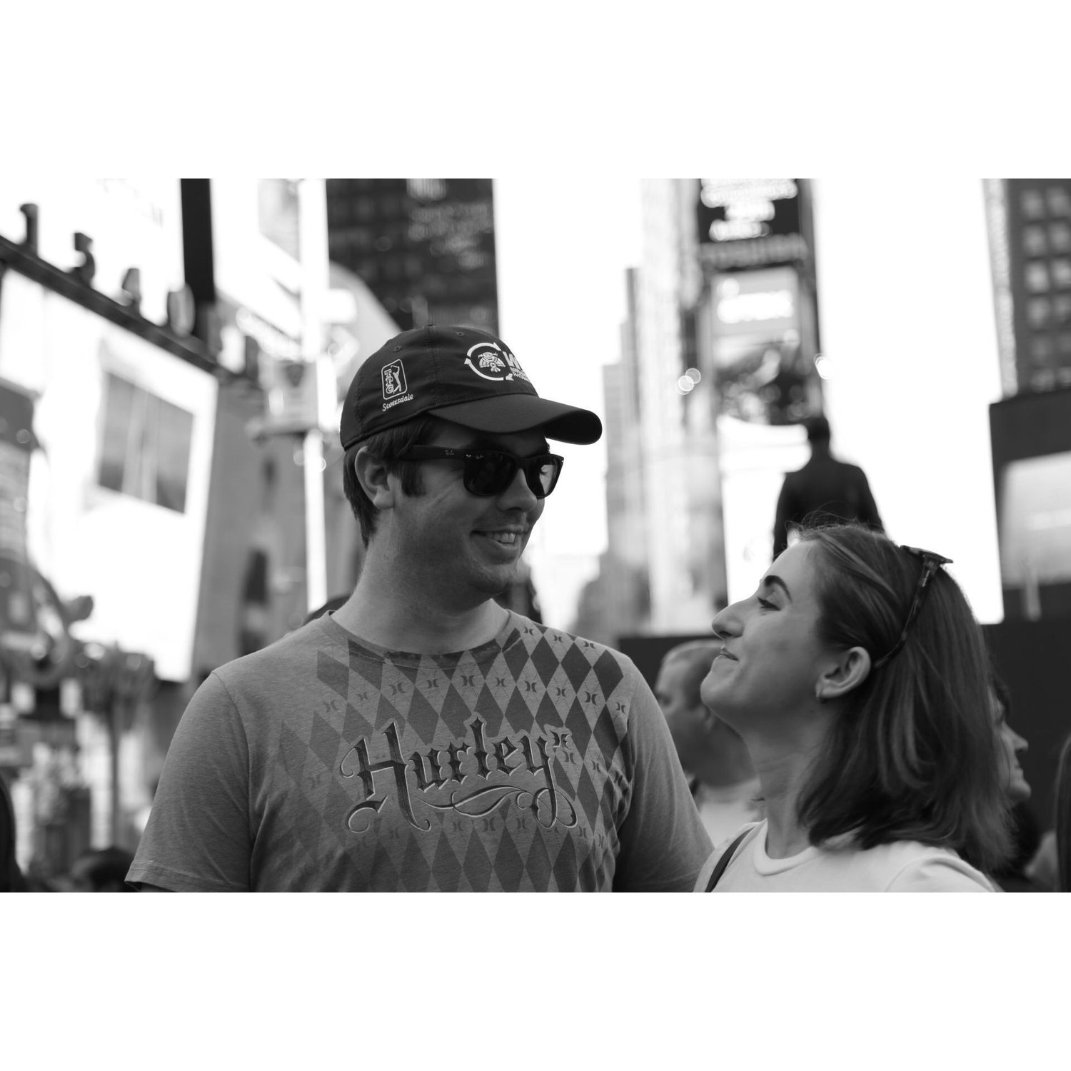 Candid photo session in Times Square.