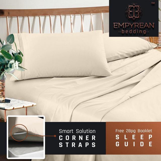 4-Piece Queen Bed Sheet Set, Cream