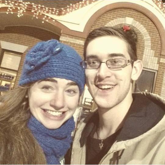 This was our first real 'date'! Ice skating at the rink down by the Wabash river!