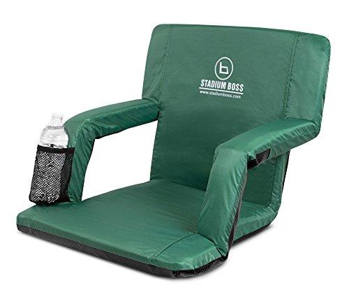 Stadium Boss Seat Reclining Bleacher Chair Folding with Back / Sport Chair Reclines Perfect For Bleachers Lawns and Backyards