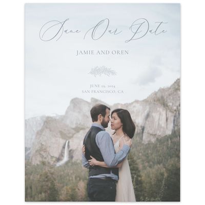 Periwinkle Gray, Grey Wedding Digital Save the Date - Mathias Photo