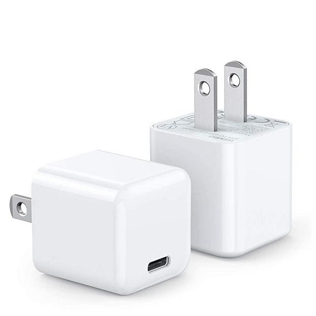 USB C Charger, WEMISS 2-Pack Mini 20W iPhone Fast Charger, Durable Compact PD Charger for iPhone 12/12 Pro/12 Pro Max, MagSafe Duo, 11/11 Pro/11 Pro Max/XR/XS/X, Galaxy S10, iPad Pro (2White)