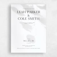 White Wedding Invitation - Lummin Portrait