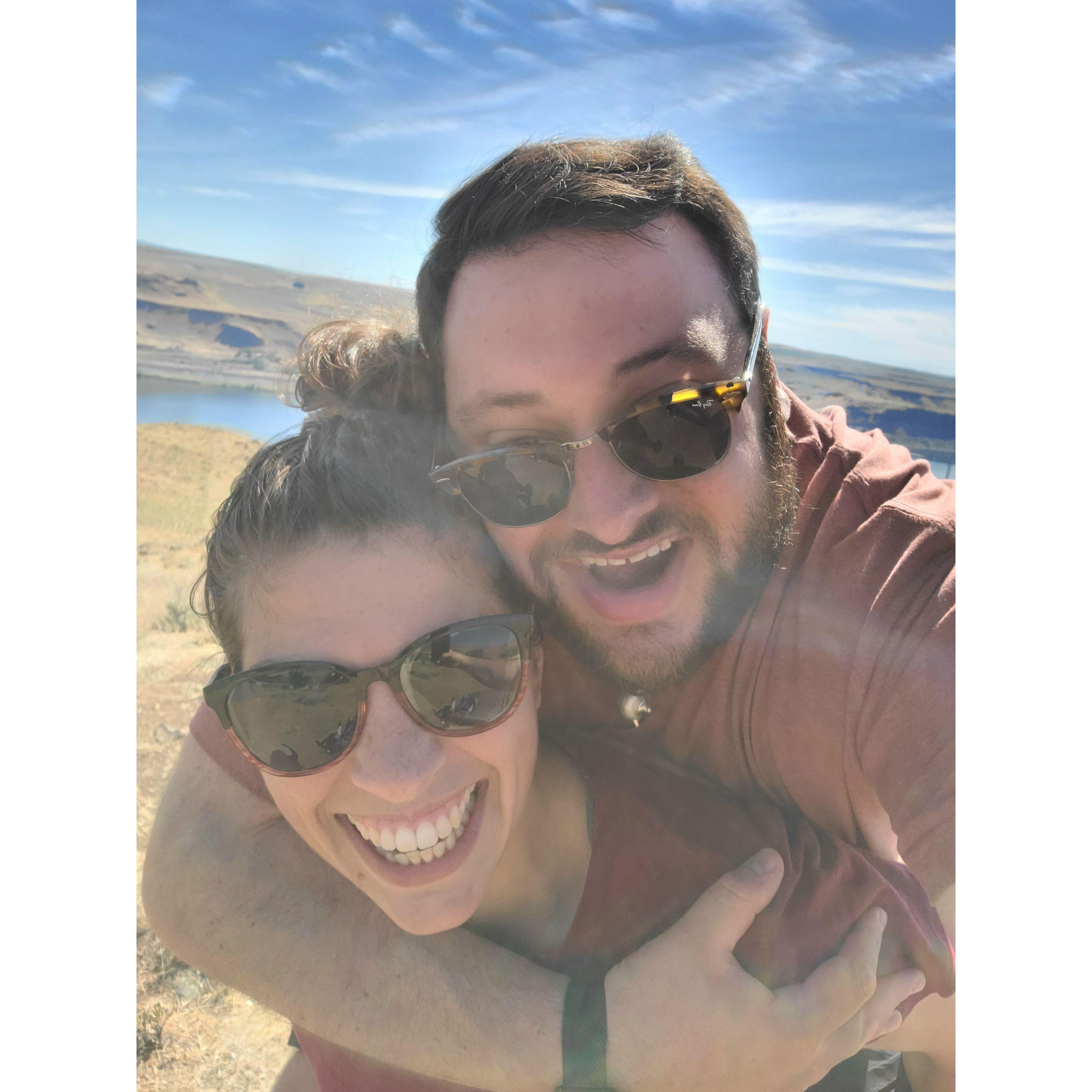 Our first vacation together. Sam didn't believe Casey could give him a piggyback ride. He knows not to underestimate her strength now.