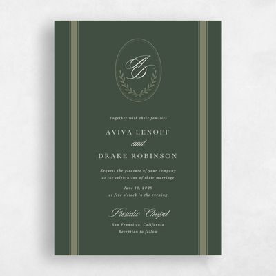 Evergreen Wedding Invitation - Clyde Portrait