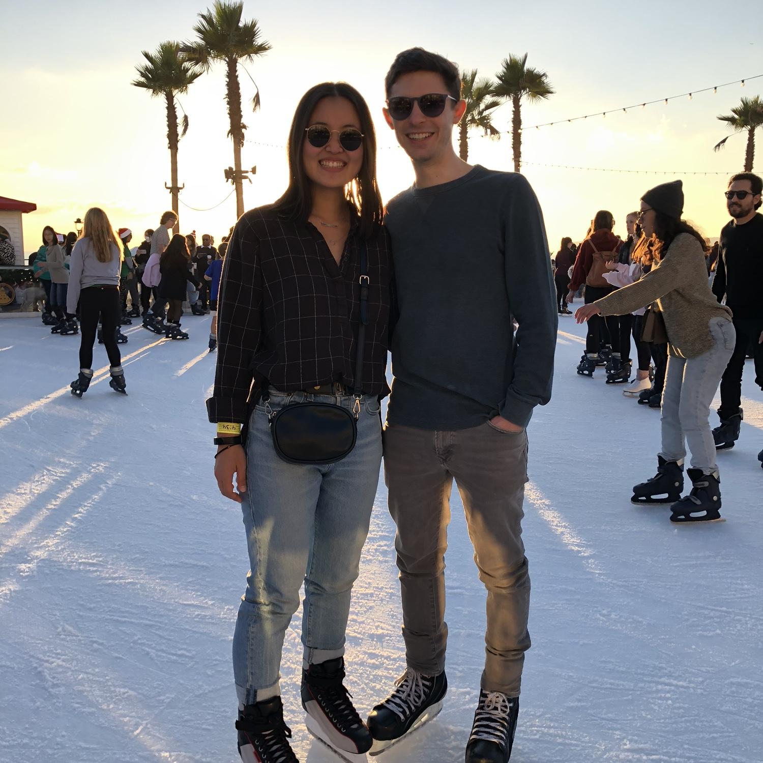 Ice skating in San Diego... outdoors... next to the beach...