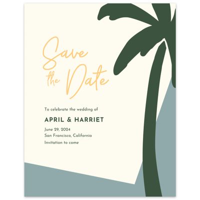 Green Wedding Digital Save the Date - Bahia Portrait