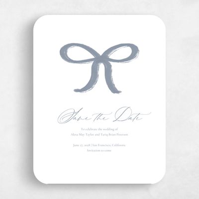 Blue Rounded Wedding Save the Date - Chausey Portrait