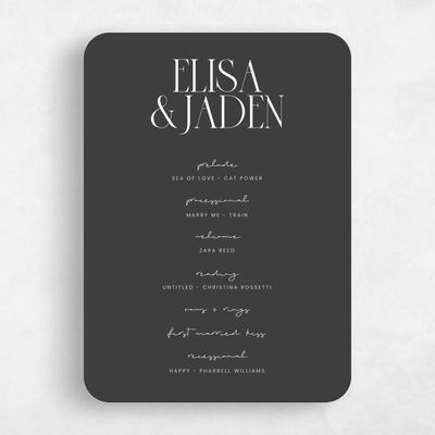 Grey Rounded Wedding Program - Garrett