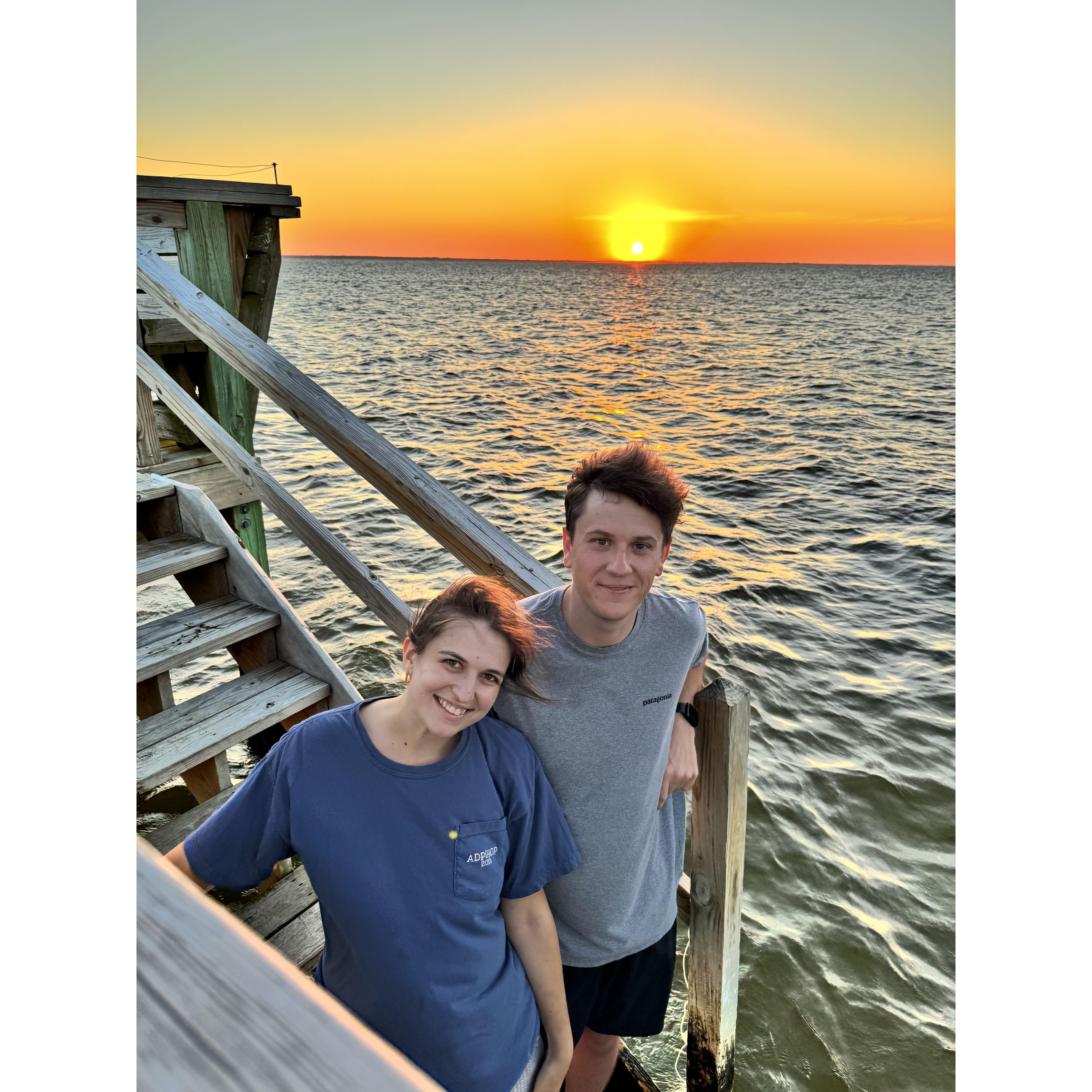 Beautiful sunset on the trip where we'd commit to forever