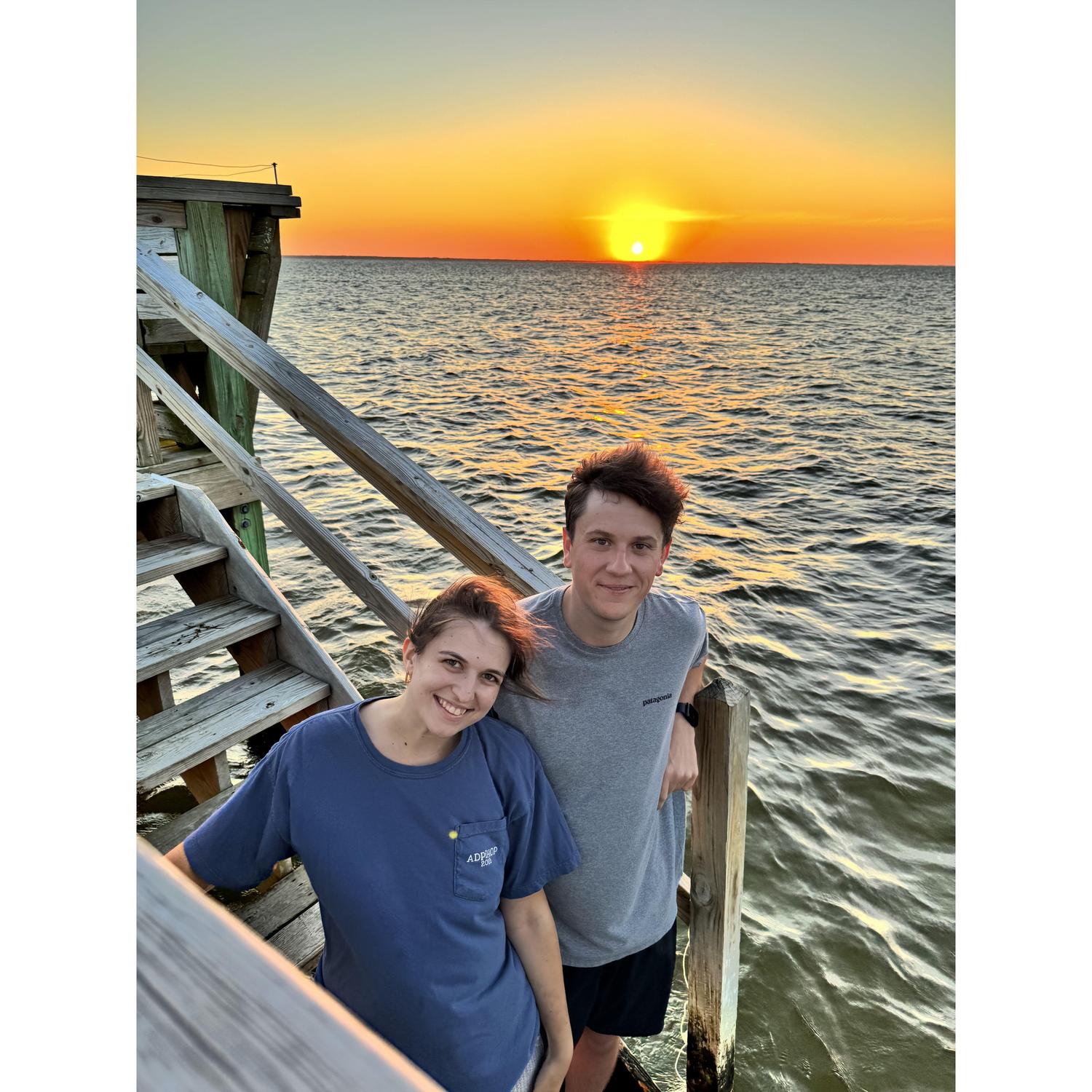 Beautiful sunset on the trip where we'd commit to forever